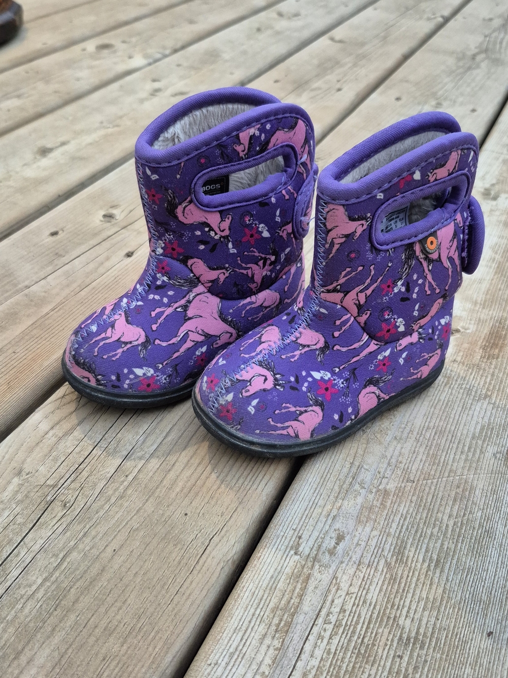Bogs Baby Bogs II Purple Unicorn Waterproof Winter Boots Size 5